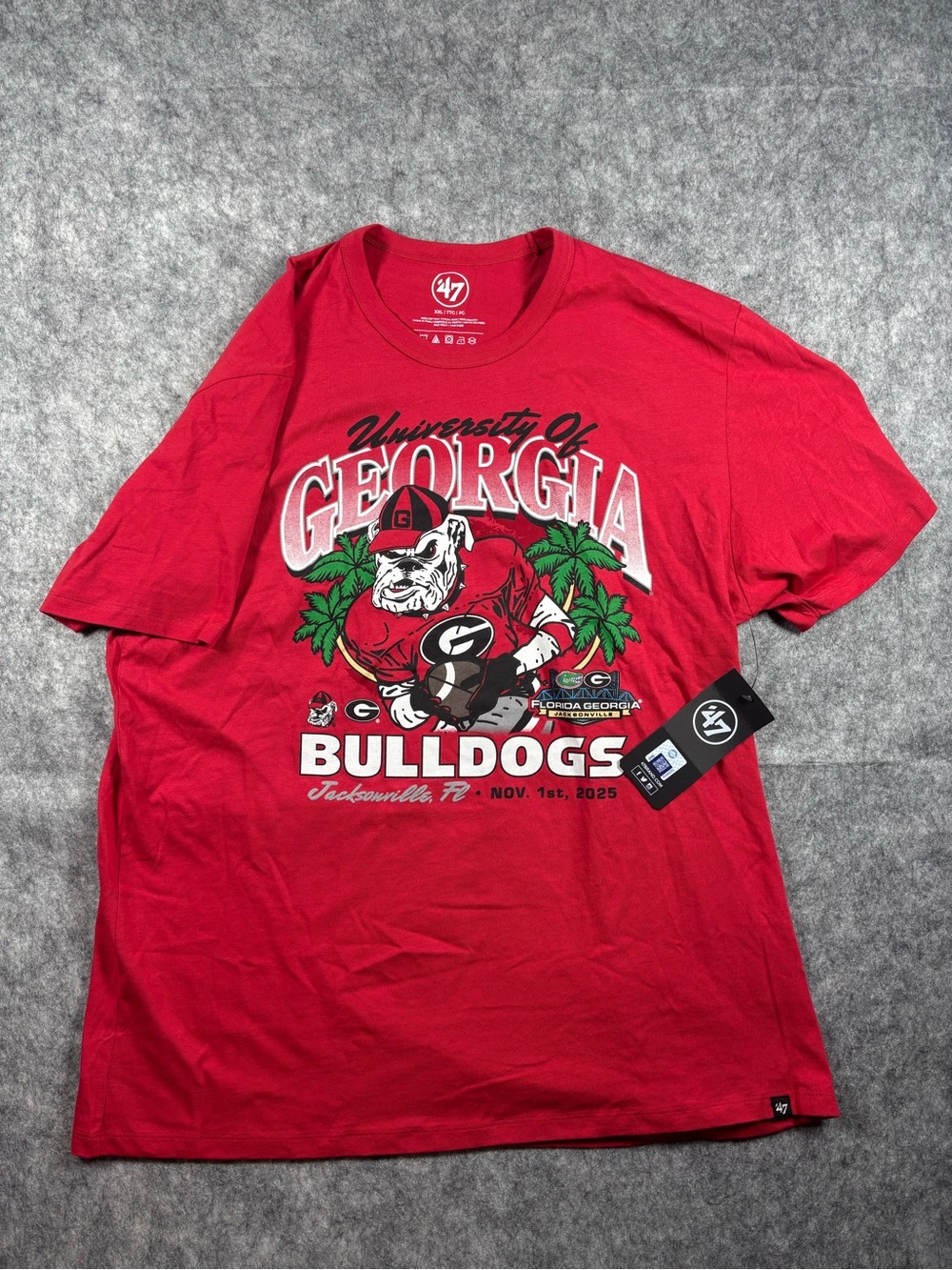 NWT ’47 Georgia Bulldogs Football T-Shirt Mens XXL Florida Georgia Jacksonville